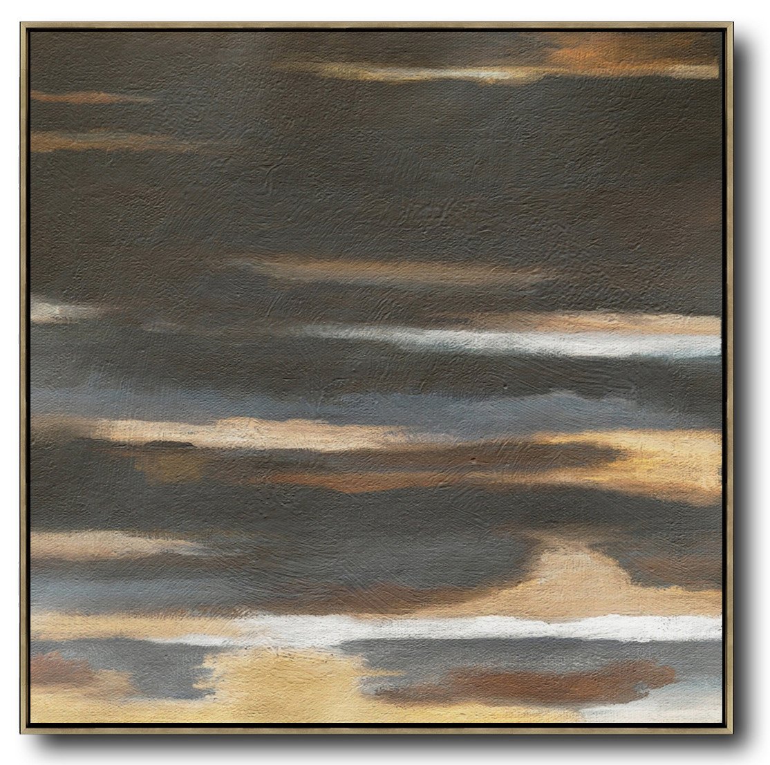 Original Abstract Painting Extra Large Canvas Art,Oversized Abstract Landscape Painting,Modern Art Abstract Painting,Black,Brown,Yellow.etc